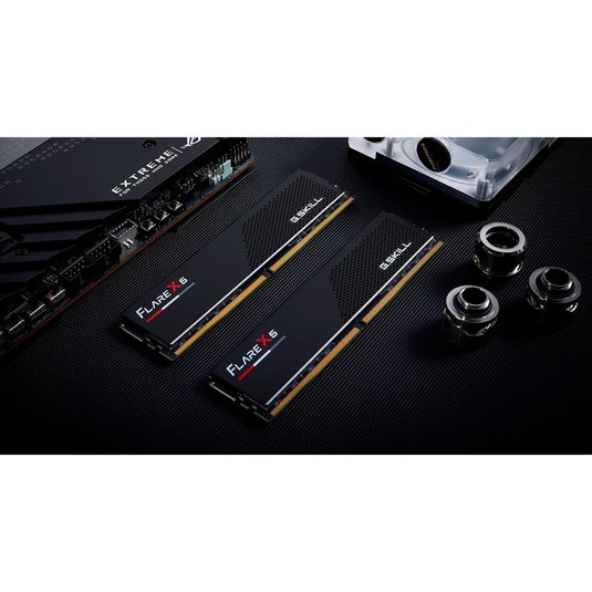 G.skill 32 gb ddr5-6000 (2x 16 gb) kit werkgeheugen (zwart, f5-6000j3038f16gx2-fx5, flare x5, expo)