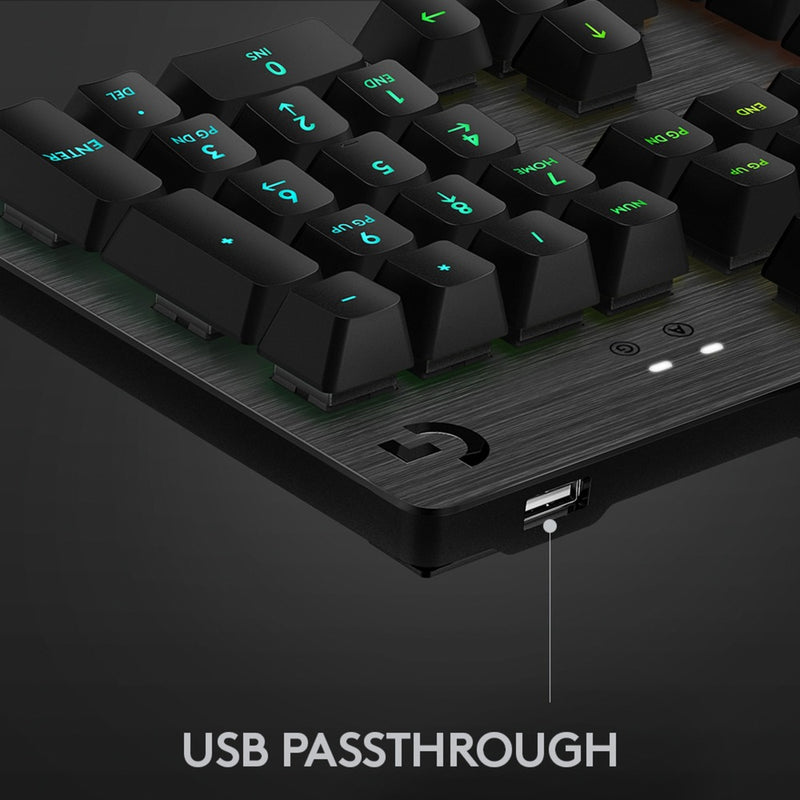 Load image into Gallery viewer, Logitech g512 carbon lightsync rgb mechanical gaming keyboard (zwart, us-international lay-out (qwerty), gx brown, 100%, rgb leds)
