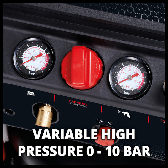 Einhell te-ac 240 24 silent compressor (zwart rood, 24 liter)