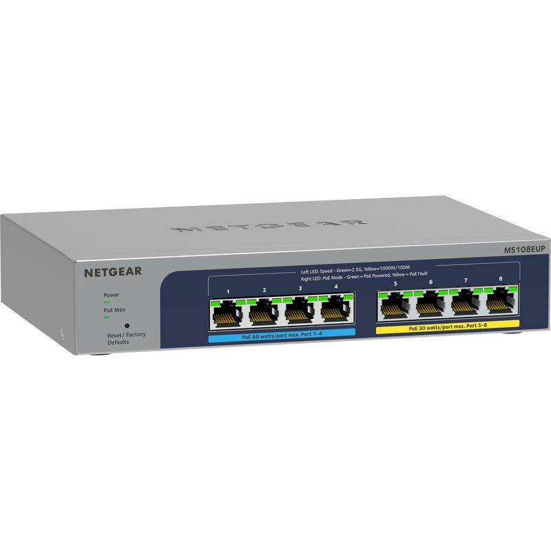 Load image into Gallery viewer, Netgear 8-port multi-gigabit (2.5g) ultra60 poe++ ethernet plus switch ms108eup (grijs)
