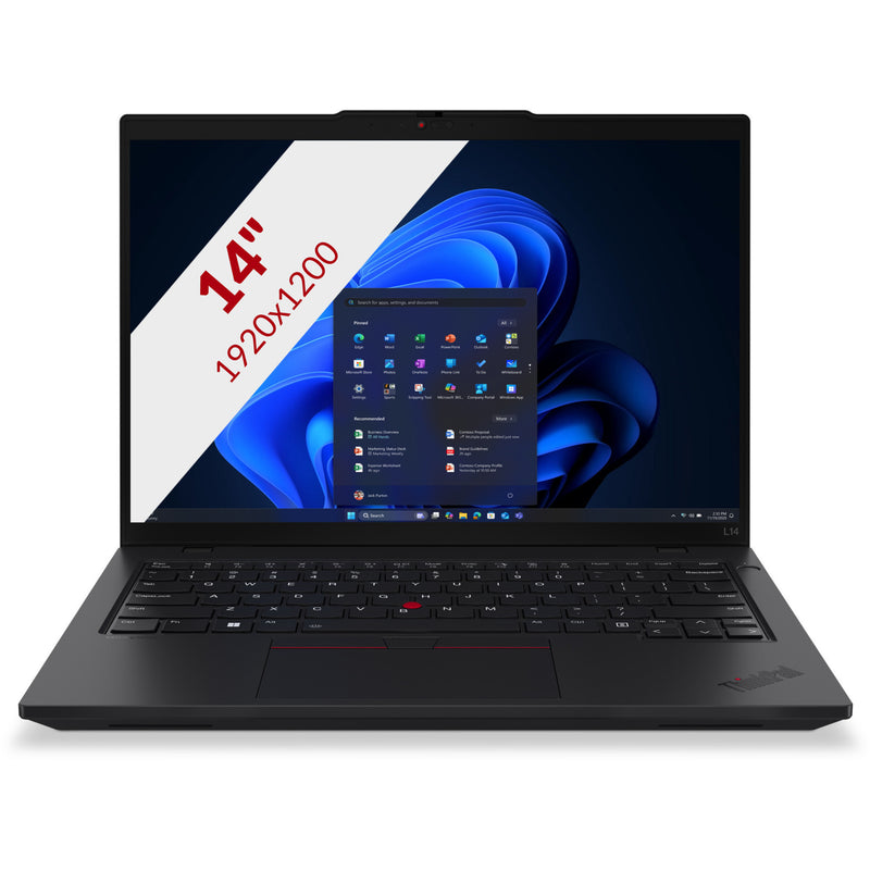 Afbeelding laden in galerijviewer, Lenovo thinkpad l14 gen 6 intel (21s6002dmh) 14 laptop (zwart | core ultra 7 255u | intel® graphics | 16 gb | 512 gb ssd)
