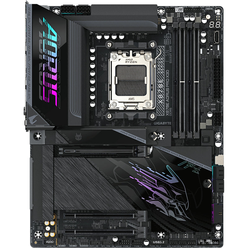 Afbeelding laden in galerijviewer, Gigabyte x870e aorus pro x3d socket am5 moederbord (zwart, raid, 5gb-lan, wi-fi 7, bt, sound, atx)

