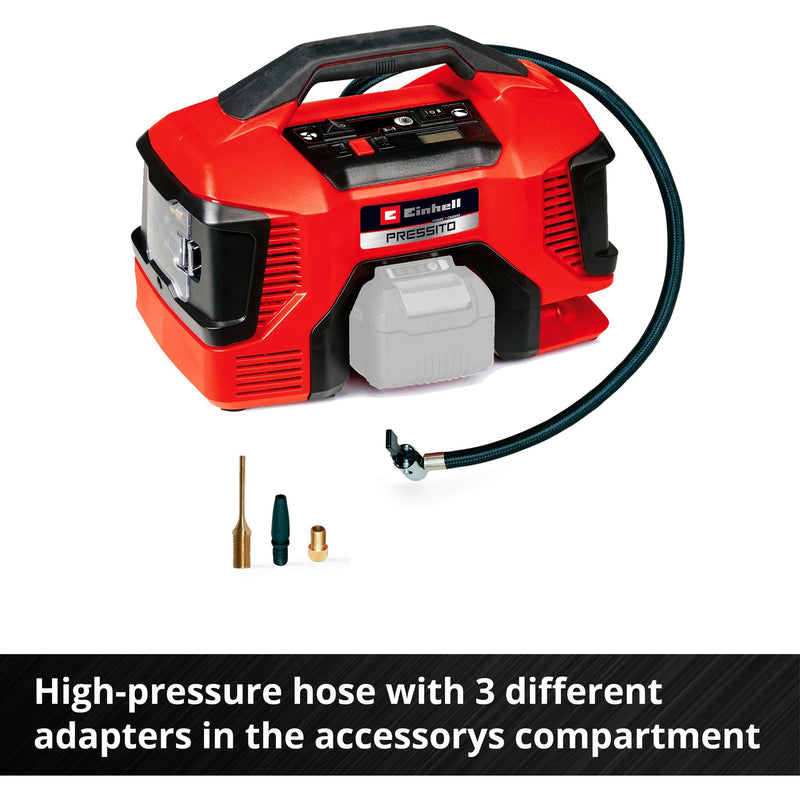 Load image into Gallery viewer, Einhell accu compressor pressito 18 21 (rood zwart, accu en lader niet inbegrepen)
