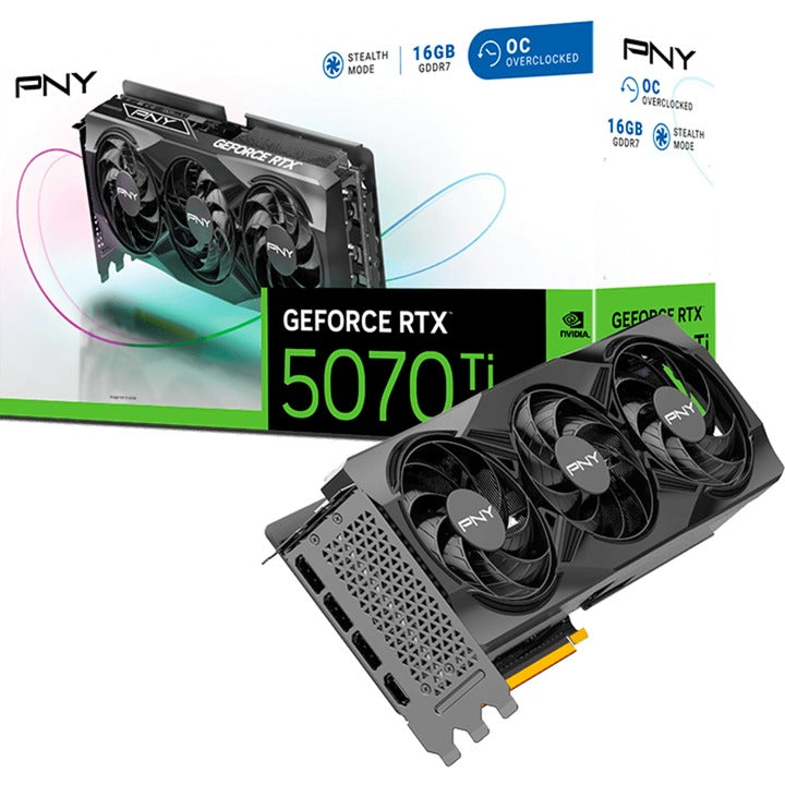 Chargez l'image dans la visionneuse de la galerie, Pny geforce rtx 5070 ti oc grafische kaart (dlss 4, 3x displayport, 1x hdmi)

