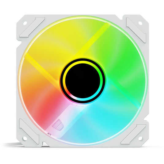 Sharkoon shark mirror rgb pwm case fan (wit, 120 x 120 x 25 mm)