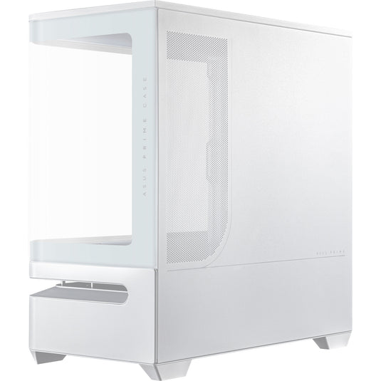 Asus prime ap202 midi tower behuizing (wit | 2x usb-a | 1x usb-c | rgb | tempered glass)