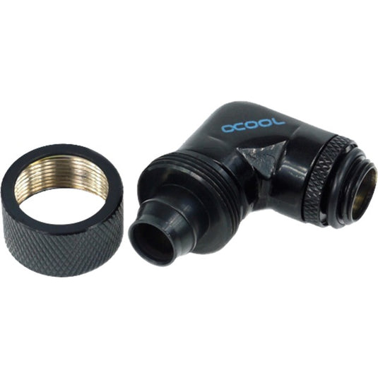 Alphacool 16 10 compression fitting 90° draaibaar g1 4 verbinding (zwart)