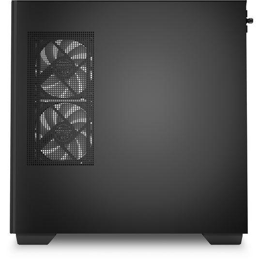Sharkoon elite shark cm100 midi tower behuizing (zwart | 2x usb-a | 1x usb-c | rgb | tempered glass)