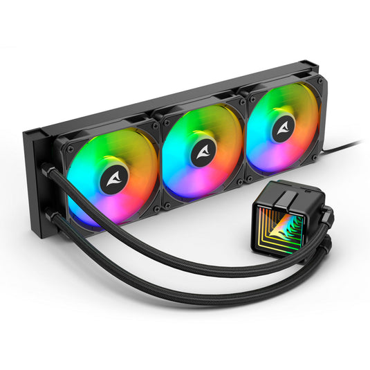Sharkoon s100 argb waterkoeling (zwart, 4-pins pwm fan-connector)