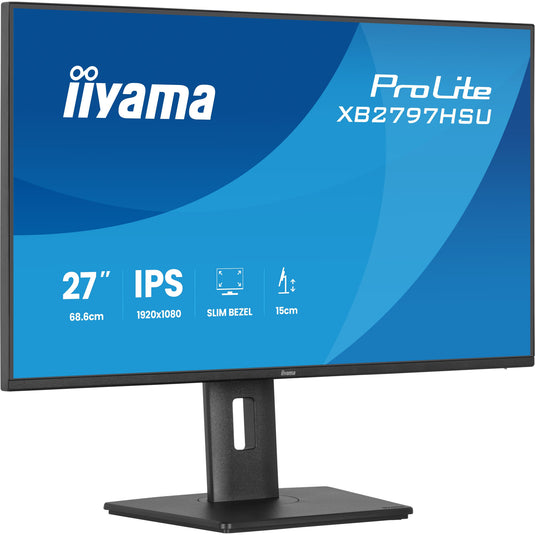 Iiyama prolite xb2797hsu-b1 27 monitor (zwart, 120 hz, hdmi, displayport, usb-c, audio)