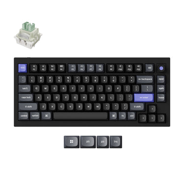 Keychron q1 he 8k magnetic switch keyboard (zwart, us lay-out (qwerty), ultra-fast lime, 75%, rgb, hot swap, 8k)