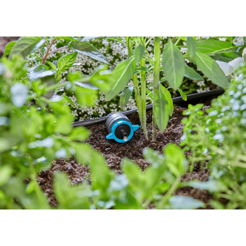 Load image into Gallery viewer, Gardena verstelbare seriedruppelaar 1-8 l u, drukcompenserend druppelaar (zwart turquoise)

