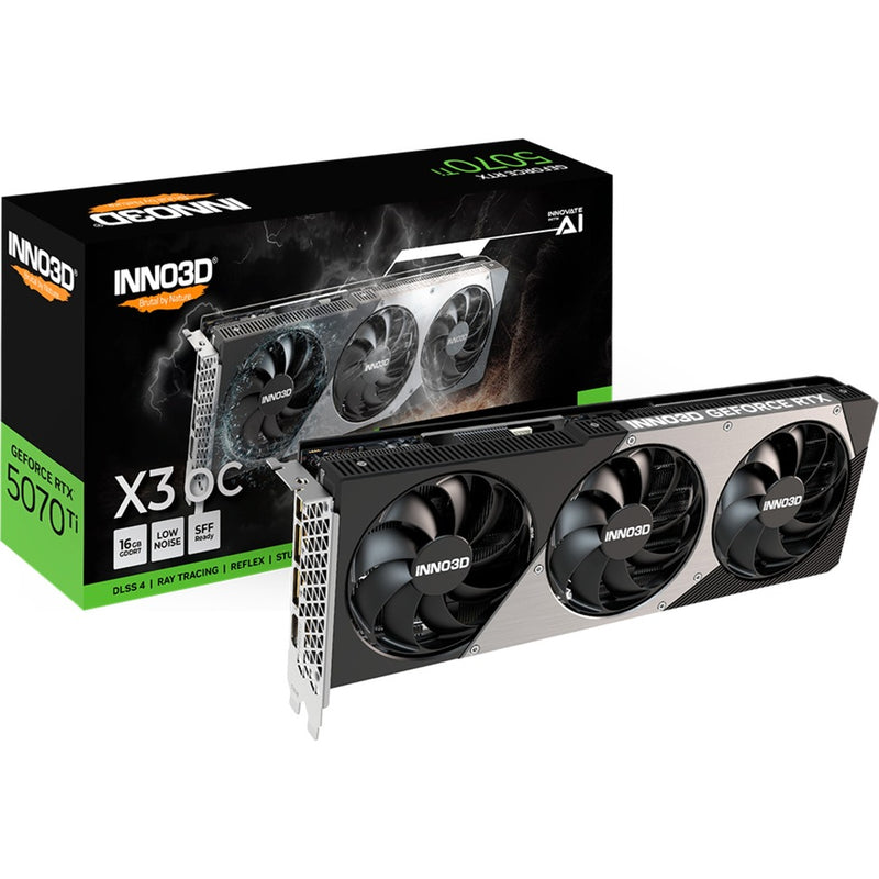 Afbeelding laden in galerijviewer, Inno3d geforce rtx 5070 ti x3 oc grafische kaart (dlss 4, 3x displayport, 1x hdmi 2.1)
