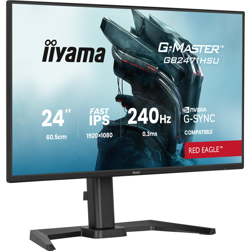 Load image into Gallery viewer, Iiyama g-master red eagle gb2471hsu-b1 23.8 gaming monitor (zwart, 2x hdmi, displayport, usb-a, usb-c, 240 hz)
