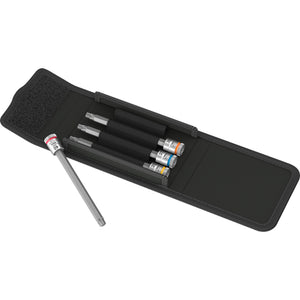 Wera 8767 a torx® hf 1 zyklop bitdoppen set torx dopsleutel (zwart zilver, 4-delig, met vasthoudfunctie, 1 4 -aandrijving)