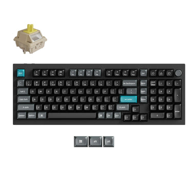 Keychron q5 ultra-m3 8k wireless custom mechanical keyboard (zwart, us lay-out (qwerty), silk pom banana, 96%, rgb, hot swap, 8k, 2.4 ghz | bluetooth 5.2 | usb-c)