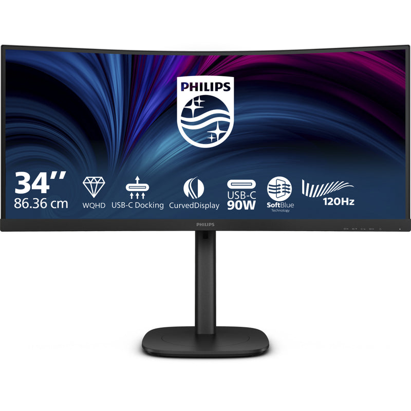 Afbeelding laden in galerijviewer, Philips 34b2u3600c 34 curved ultrawide monitor (zwart, hdmi, displayport, 4x usb-a, usb-b, usb-c, rj-45)
