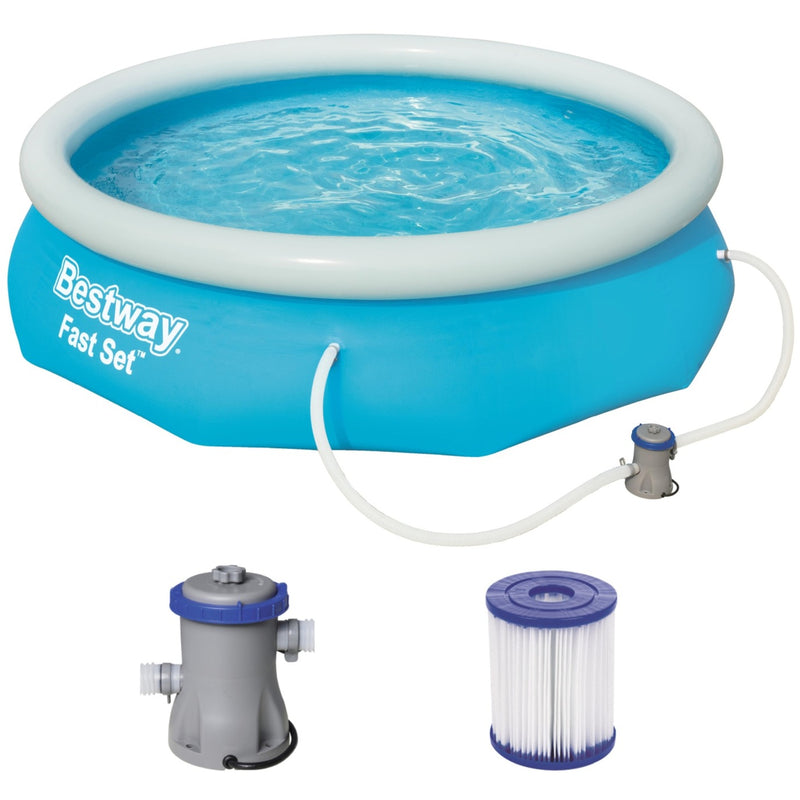 Load image into Gallery viewer, Bestway zwembad fast set rond 305 (blauw lichtblauw, incl. filterpomp (220-240v))
