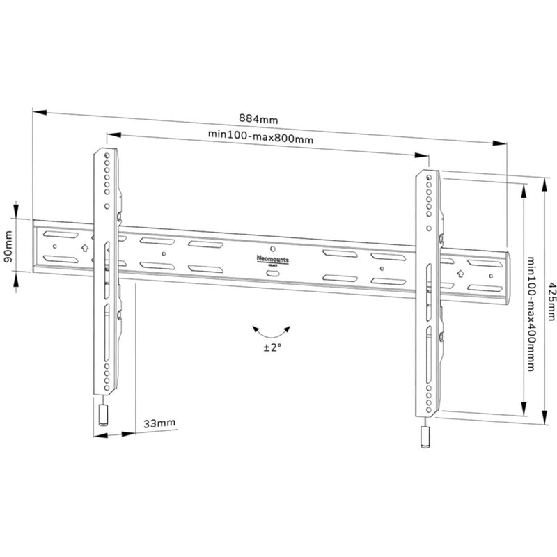 Load image into Gallery viewer, Neomounts select wl30s-850bl18 vlakke wandsteun bevestiging (zwart)
