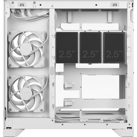 Fractal design pop 2 vision rgb midi tower behuizing (wit | 1x usb-a | 1x usb-c | rgb | tempered glass)