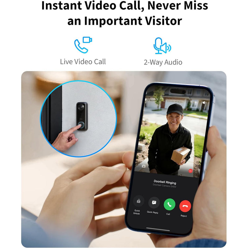 Laden Sie das Bild in Galerie -Viewer, Aqara doorbell camera g400 select wired - 2k deurbelcamera met poe
