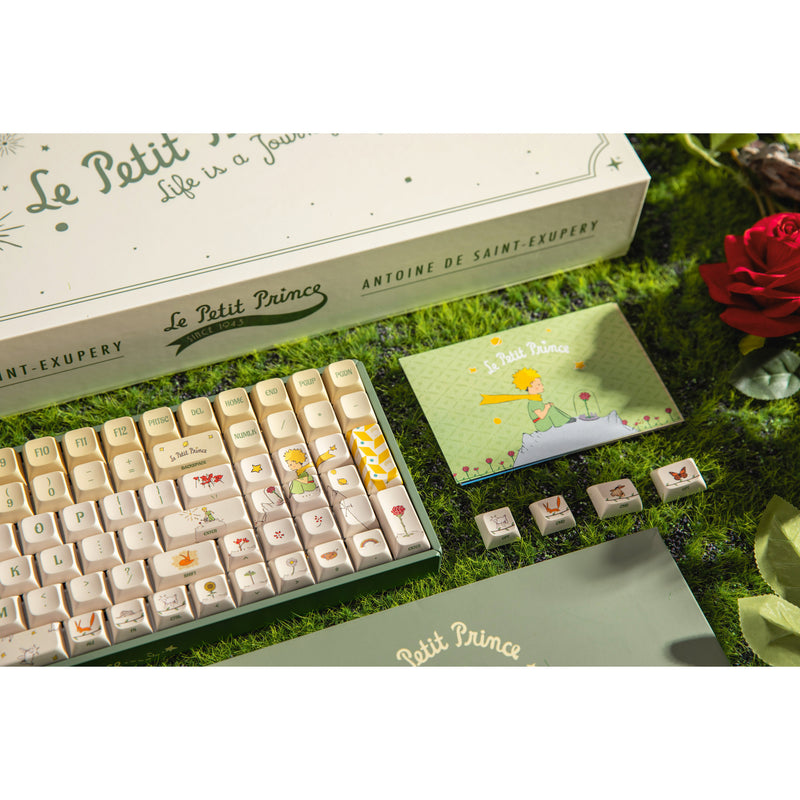 Load image into Gallery viewer, Iqunix f97 floral date rgb mechanisch gaming toetsenbord (groen, us lay-out (qwerty), iqunix little prince, 96%, rgb leds, hot-swappable, pbt, 2.4ghz | bluetooth 5.1 | usb-c)
