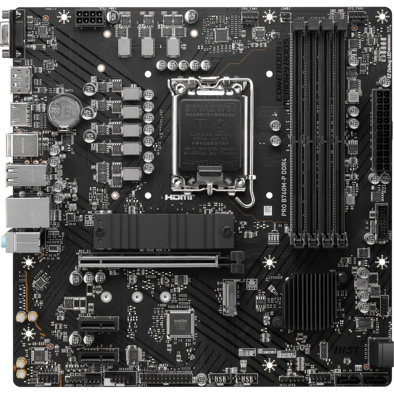 Afbeelding laden in galerijviewer, Msi pro b760m-p ddr4 socket 1700 moederbord (zwart, raid, gb-lan, sound, µatx)
