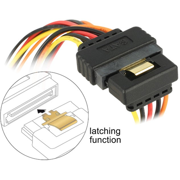 Load image into Gallery viewer, Delock sata 15-pin > 2 x sata 15-pin power splitterkabel (zwart rood, 0,15 meter)
