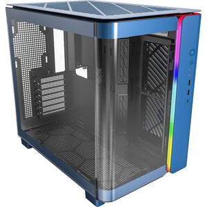 Montech king 95 midi tower behuizing (blauw | 2x usb-a | 1x usb-c | rgb | tempered glass)