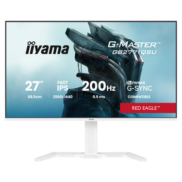 Iiyama g-master red eagle gb2771qsu-w1 27 gaming monitor (wit, 2x hdmi, displayport, 2x usb-a, 2x usb-c, 200 hz)