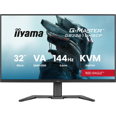 Iiyama g-master red eagle gb3261uhscp-b1 31.5 4k uhd gaming monitor (zwart (mat), 144 hz, hdmi, displayport, usb-c, audio, amd freesync )