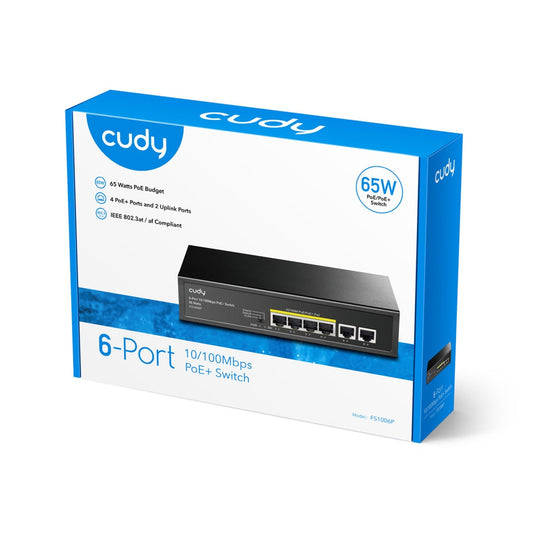 Cudy 6-port 10 100m poe+ switch