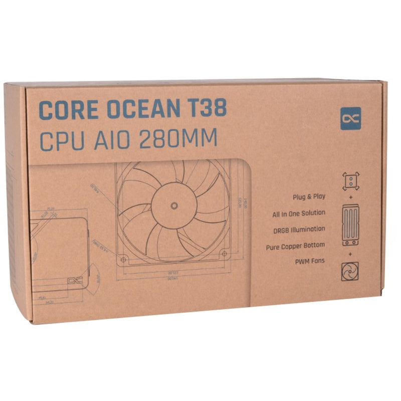 Load image into Gallery viewer, Alphacool core ocean t38 280 waterkoeling (zwart)

