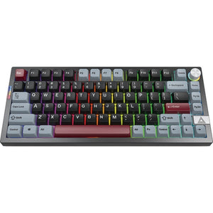 Montech mkey pro darkness rgb mechanisch toetsenbord (zwart, us lay-out (qwerty), gateron g pro brown, 75%, hot-swappable, rgb, double-shot pbt, usb-c | 2.4 ghz | bluetooth 5.2)