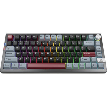 Montech mkey pro darkness rgb mechanisch toetsenbord (zwart, us lay-out (qwerty), gateron g pro brown, 75%, hot-swappable, rgb, double-shot pbt, usb-c | 2.4 ghz | bluetooth 5.2)