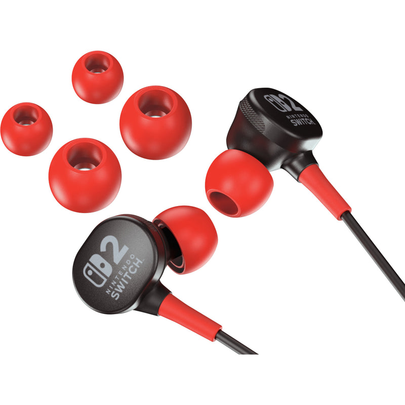 Chargez l'image dans la visionneuse de la galerie, Powera bedrade oordopjes voor nintendo switch 2 in-ear (zwart rood, nintendo switch 2, nintendo switch, nintendo switch - oled model, nintendo switch lite)
