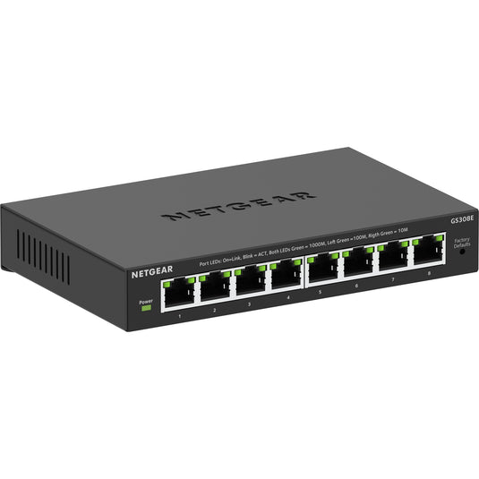 Netgear 8-poorts gigabit ethernet plus-switch (gs308ev4) (zwart)