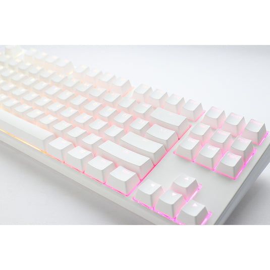 Ducky one 3 classic pure white tkl rgb mechanisch toetsenbord (wit, us lay-out (qwerty), cherry mx red, 80% (tkl), rgb leds, double-shot pbt, hot-swappable, quack mechanics)