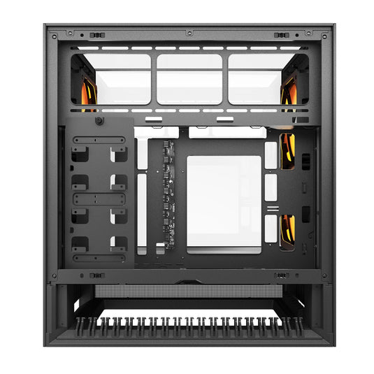 Cougar omnyx midi tower behuizing (zwart | 4x usb-a | 2x usb-c | tempered glass)