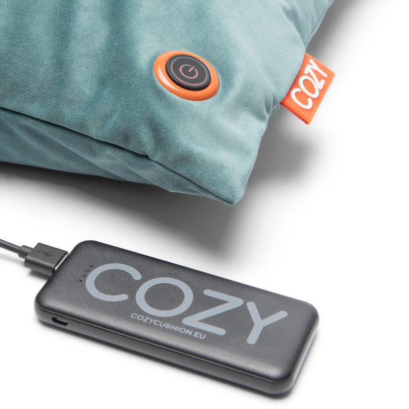 Load image into Gallery viewer, Cozy una velvet 45 x 45 cm draadloos warmtekussen (blauwgroen, powerbank 5000 mah)
