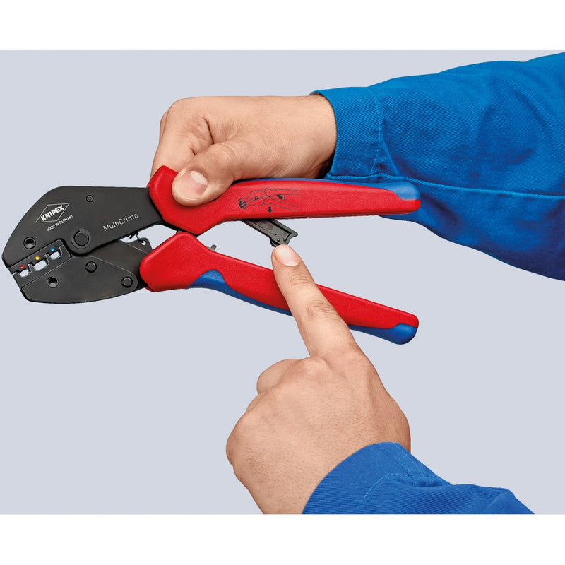 Load image into Gallery viewer, Knipex multicrimp krimptang 973302 (rood blauw)
