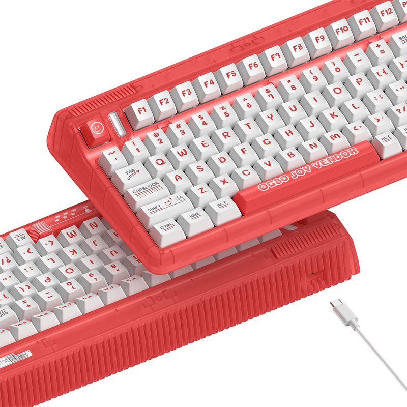 Load image into Gallery viewer, Iqunix og80 joy vendor wireless mechanical keyboard (rood, us lay-out (qwerty), cherry mx silent red, 80% (tkl) , rgb leds, hot-swappable, pbt, 2.4ghz | bluetooth 5.1 | usb-c)
