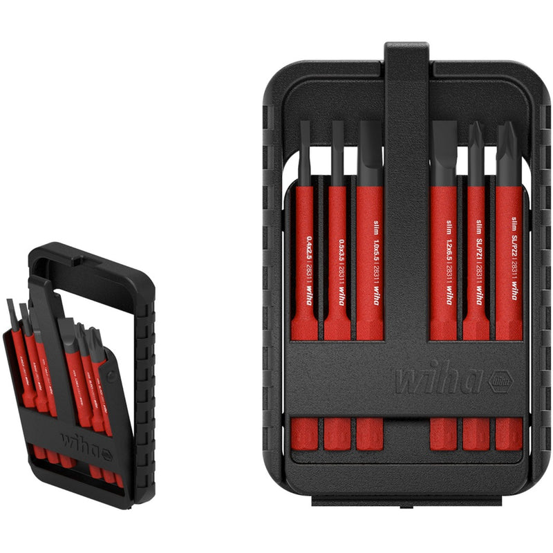 Load image into Gallery viewer, Wiha bitset slimbit electric (rood, 6-delig in slimbit-box)
