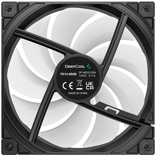 Deepcool fd14 argb case fans (zwart, 3 stuks, 140 x 140 x 25 mm, pwm)