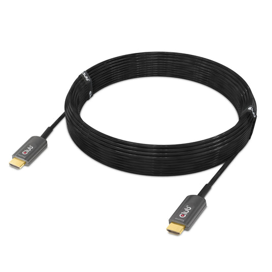 Club 3d gecertificeerde actieve optische ultra high speed hdmi 2.1 kabel (zwart, 10 meter, 8k)