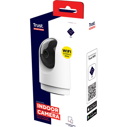 Trust ipcam-2700 360° beveiligingscamera (wit, 2.4 of 5ghz wifi)