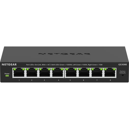 Netgear 8-poorts gigabit ethernet plus-switch (gs308ev4) (zwart)