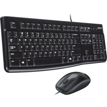 Logitech mk120 desktopset (zwart, eu lay-out (qwerty), rubberdome)