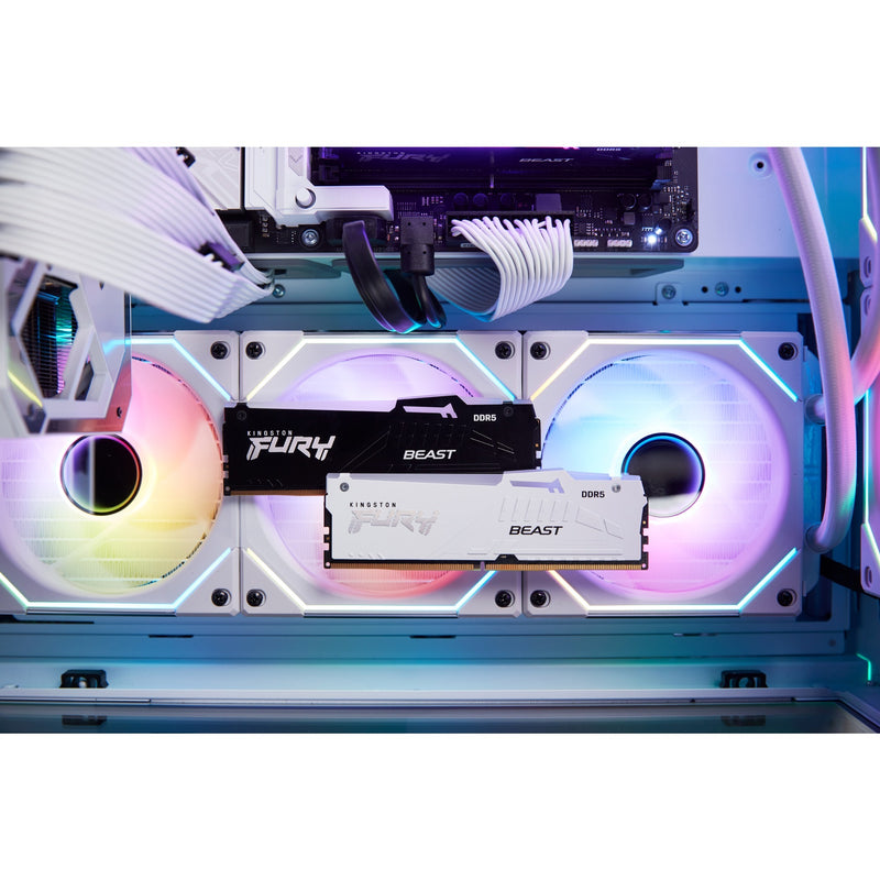 ギャラリービューアに画像をロードする, Kingston fury beast rgb 16 gb ddr5-5600 (1x 16 gb) werkgeheugen (wit, kf556c40bwa-16, xmp 3.0)
