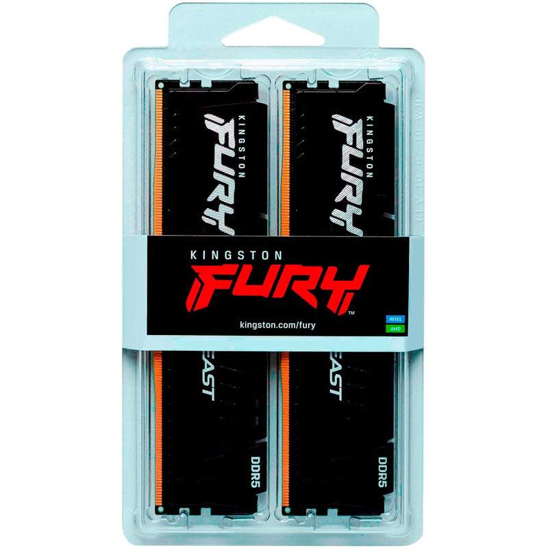 Chargez l'image dans la visionneuse de la galerie, Kingston fury beast 16 gb ddr5-6000 (2x 8 gb) werkgeheugen (zwart, kf560c30bbek2-16, xmp 3.0, expo 1.1)
